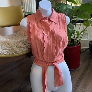 Coral Wrap around blouse